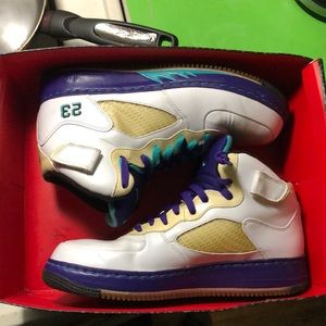 Size 10.5 Retro Grape/Gold Fuzion Force Jordan’s